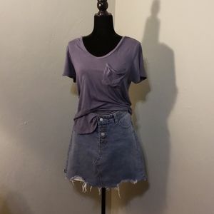 ThinkAble denim skirt distressed ripes women's size medium